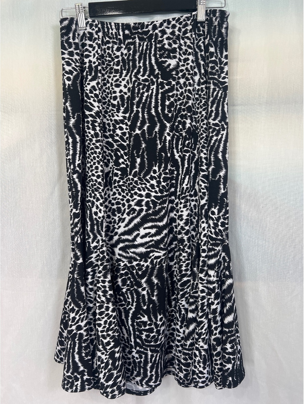 Tradition Black and White Animal Print Skirt Women's 14